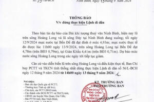 Thông báo về việc dừng thực hiện Lệnh di dân