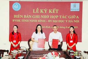 Bệnh viện Đa khoa tỉnh Ninh Bình và Bệnh viện Đại học Y Hà Nội ký kết biên bản ghi nhớ hợp tác