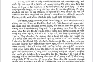 Nghị quyết số 72-NQ/TW của Bộ Chính trị về một số giải pháp đột phá, tăng cường bảo vệ, chăm sóc và nâng cao sức khỏe Nhân dân.