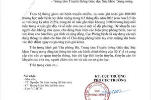 Thông tin dành cho báo chí về tình hình bệnh tay chân miệng
