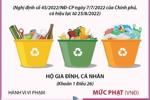 Mức xử phạt không phân loại rác với cá nhân và hộ gia đình từ ngày 01/01/2025