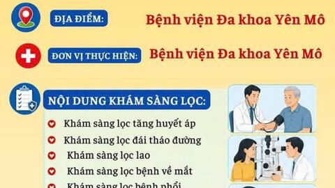 Lịch khám sức khỏe định kỳ và khám sàng lọc miễn phí cho người dân ngày 13-14/6/2026