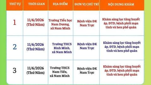 Thông báo lịch khám sức khỏe định kỳ, khám sàng lọc cho người dân