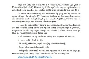 Sở Y tế Ninh Bình triển khai khảo sát lấy ý kiến người dân phục vụ xây dựng Luật Hiến, lấy, ghép mô, bộ phận cơ thể người và hiến, lấy xác sửa đổi