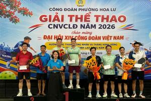 Trung tâm Kiểm soát bệnh tật tỉnh tham gia giải Pickleball Công đoàn phường Hoa Lư năm 2026