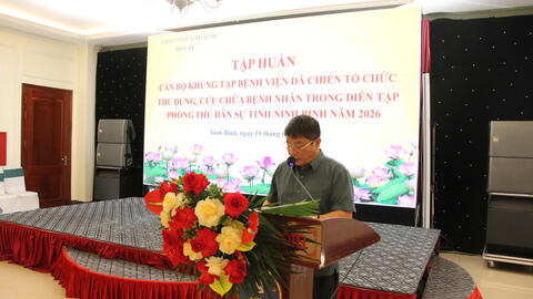 Hội nghị tập huấn cán bộ khung bệnh viện dã chiến phục vụ diễn tập phòng thủ dân sự tỉnh Ninh Bình năm 2026