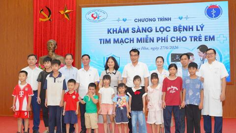 Khám sàng lọc bệnh lý tim mạch miễn phí cho trẻ em  tại xã Giao Hoà, Giao Thuỷ và Giao Bình