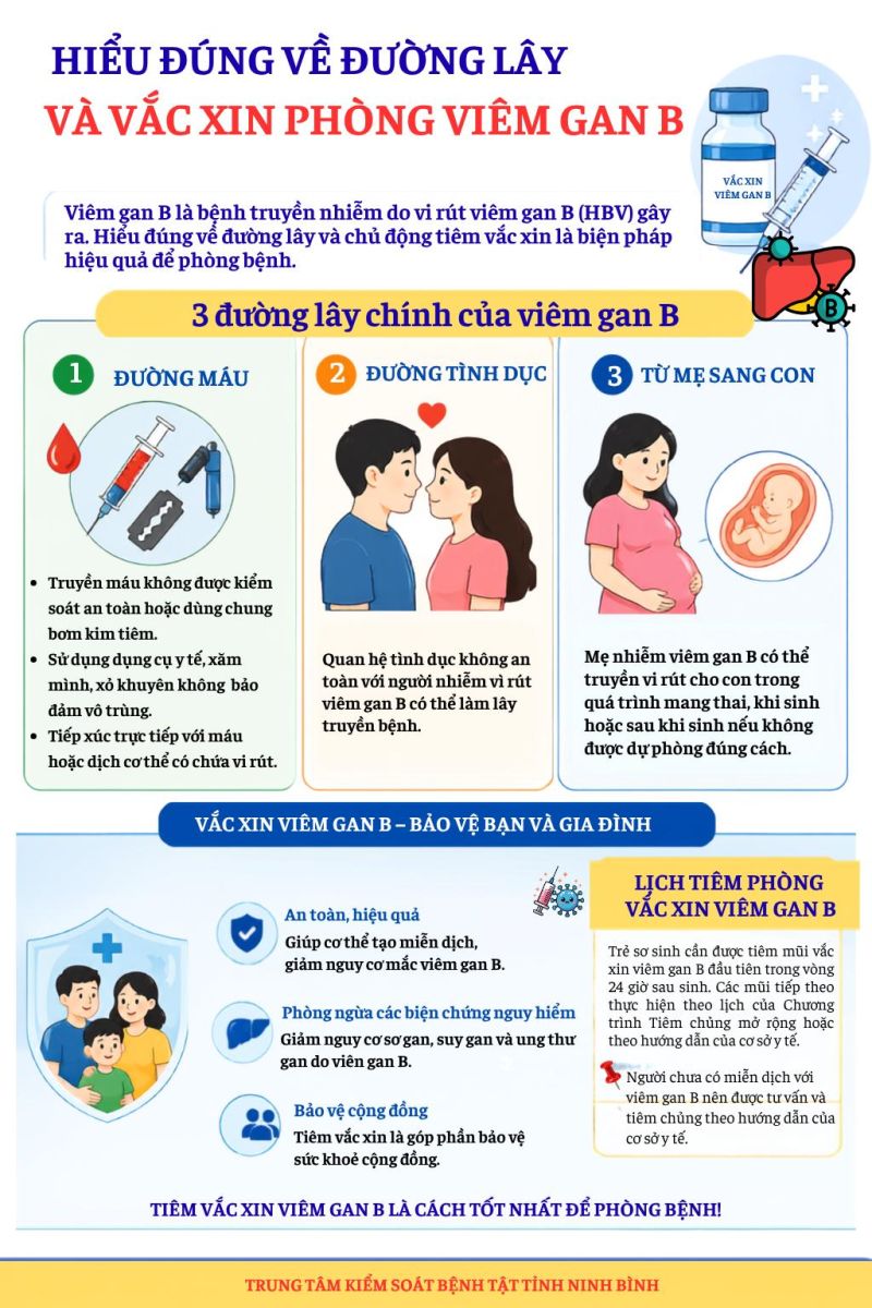 Inforgraphic  - Hiểu đúng về đường lây và vắcxin phòng viêm gan B